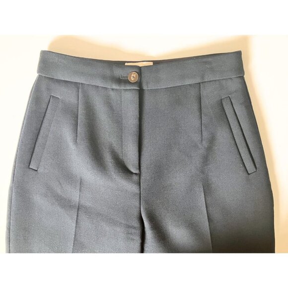 Sezane Martin Crop Trousers Navy Size 36 Wool - Picture 6 of 12